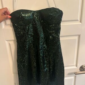 Lulus Sequin Green Mini Dress